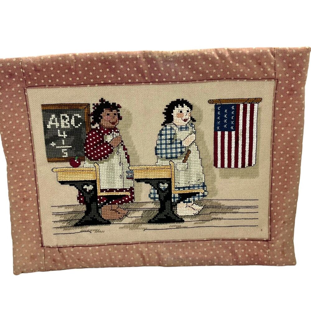 Flag Salute Wall Art Leisure Arts Cross Stitch Magazine August 1989 School Days